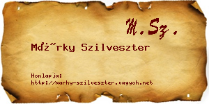 Márky Szilveszter névjegykártya