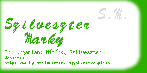 szilveszter marky business card